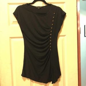 Slimming Asymmetrical Black T-Shirt